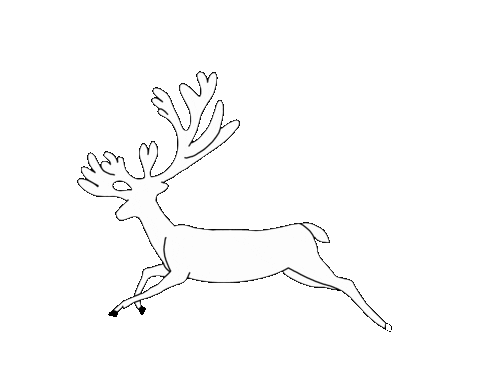 running deer line art doodle
