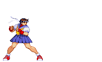 sakura street fighter fighting stance doodle