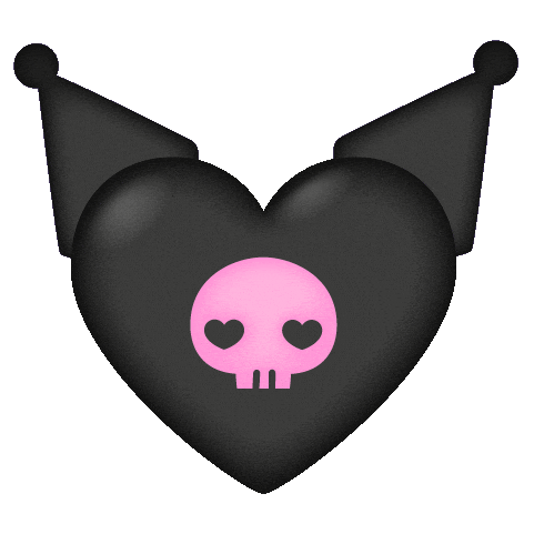sanrio kuromi pink skull heart doodle