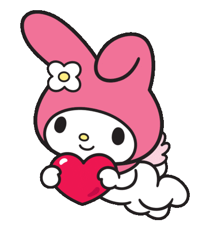 sanrio my melody with heart doodle