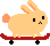 skater bunny pixel doodle