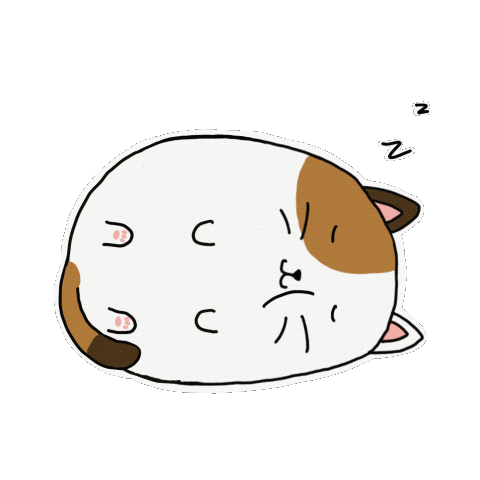 sleepy kawaii cat doodle
