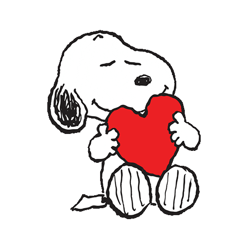 snoopy hugging red heart peanuts doodle