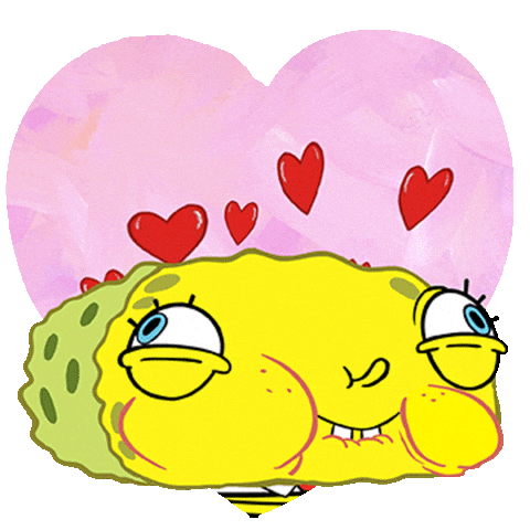 spongebob squarepants heart eyes love doodle