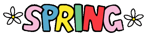 spring colorful text doodle
