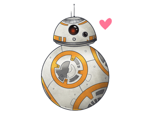 star wars bb8 love heart doodle