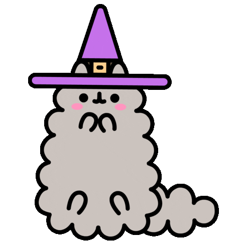 stormy cat witch halloween doodle