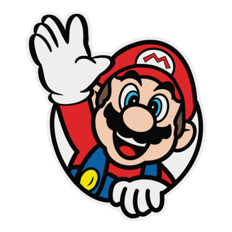 super mario waving hello doodle