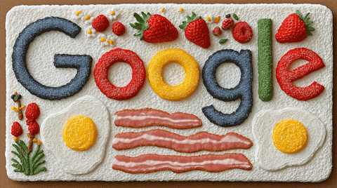 tasty breakfast bacon eggs google doodle