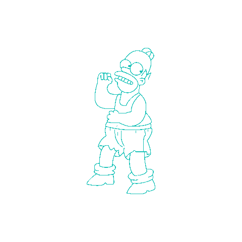 the simpsons homer dance neon doodle