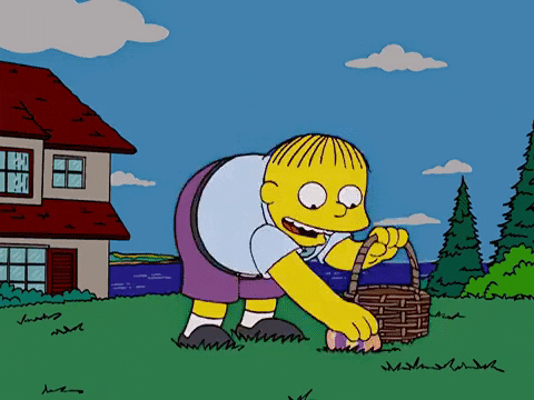 the simpsons ralph collecting easter eggs doodle