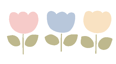 three cute tulips doodle