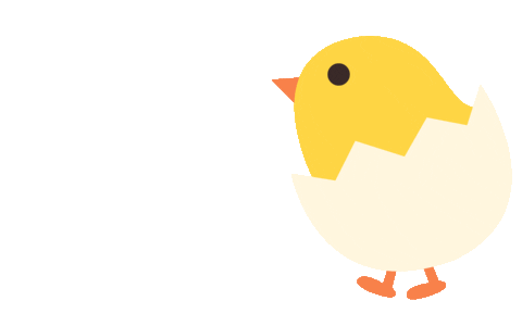 tiny yellow chick hatching doodle