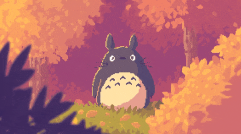 totoro autumn forest pixel doodle
