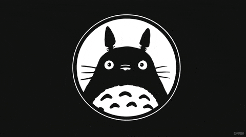 totoro black and white doodle