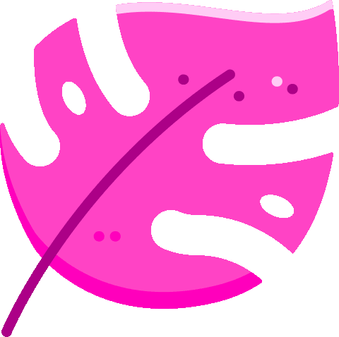 tropical monstera leaf aesthetic doodle