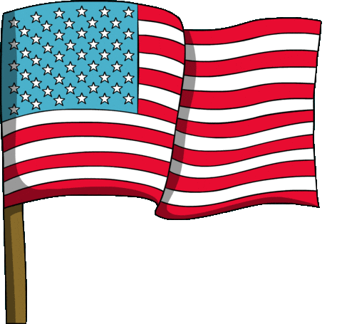 usa flag waving american doodle