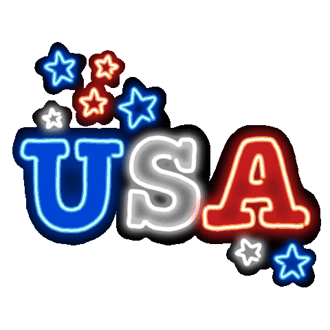 usa neon sign stars doodle