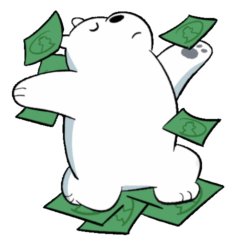 we bare bears white bear money rain doodle