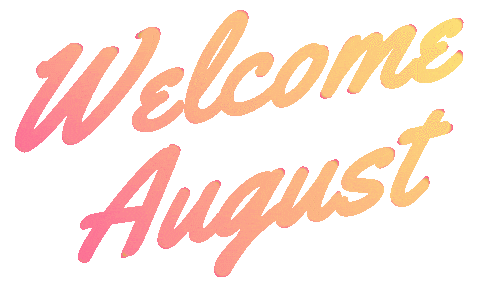 welcome august text doodle