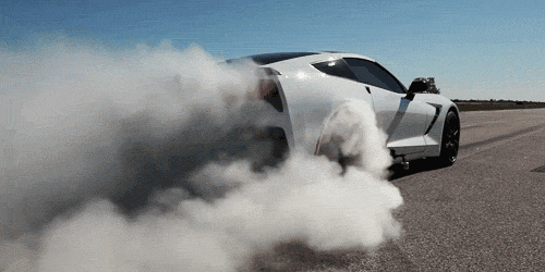 white corvette smoke doodle