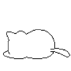 white pixel cat sleep doodle