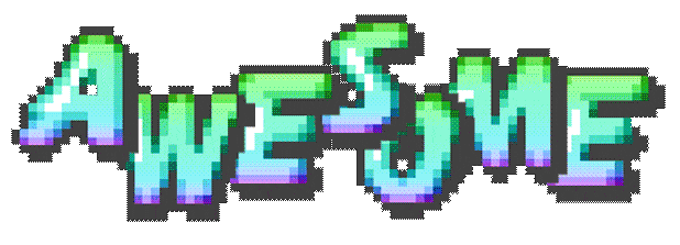 awesome colorful pixel text doodle