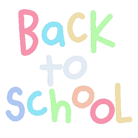 back to school pastel text doodle
