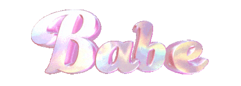bade pink holographic 3d text doodle