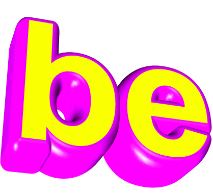 be yellow pink 3d text doodle