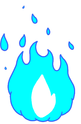 blue flames doodle