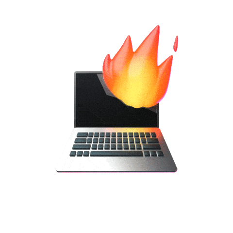 burning laptop emoji doodle