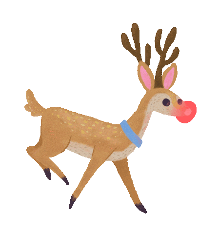 christmas reindeer running doodle