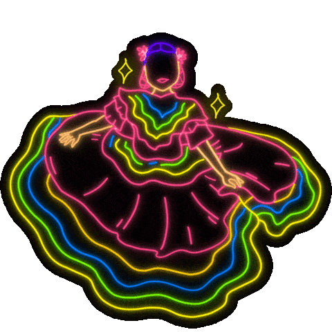 cinco de mayo dance neon doodle