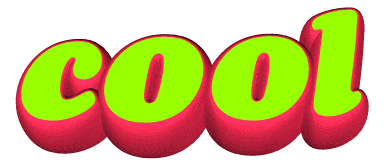 cool green red 3d text doodle