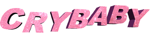 cry baby pink 3d text doodle