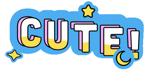 cute blue 3d text doodle