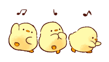 cute chicks dancing doodle