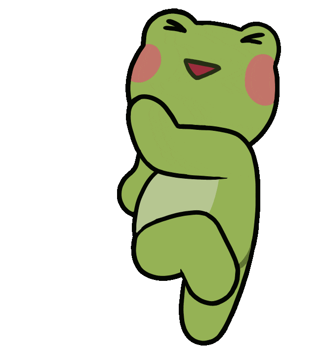 cute frog happy dancing doodle