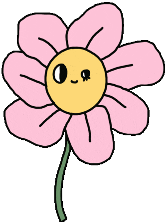 cute funny pink flower doodle