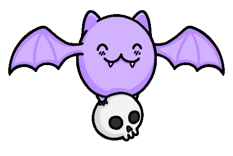cute purple bat doodle