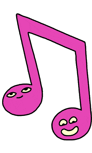 Dancing Pink Musical Note Doodle - Custom Doodle for Google