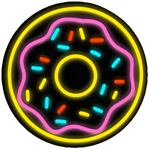 donut colorful neon doodle