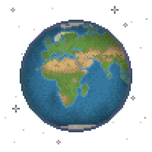 earth planet pixel doodle