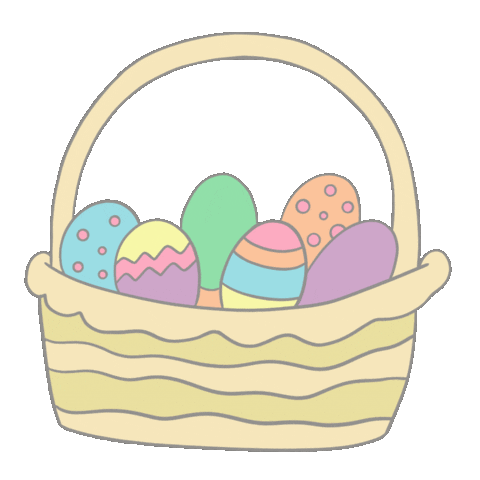 easter basket with eggs doodle