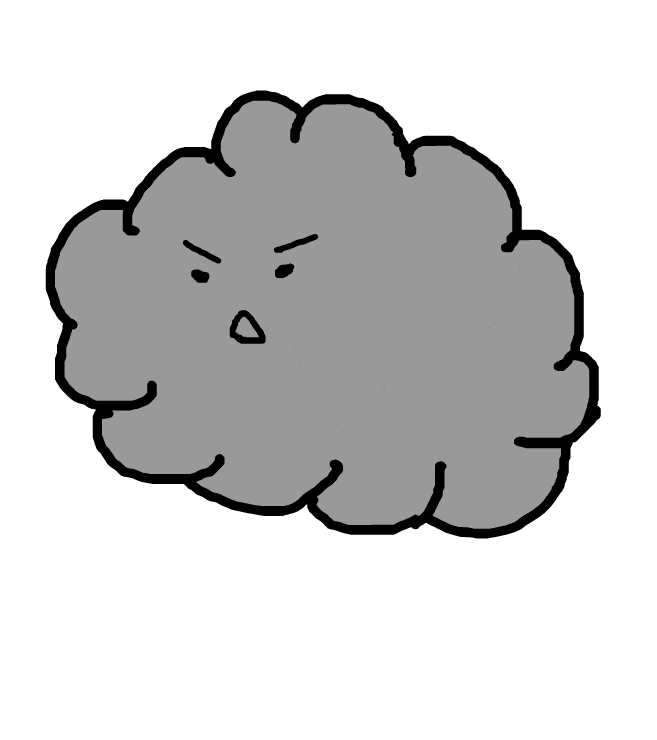 evil thunder cloud doodle