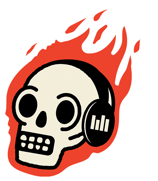 fire skull doodle