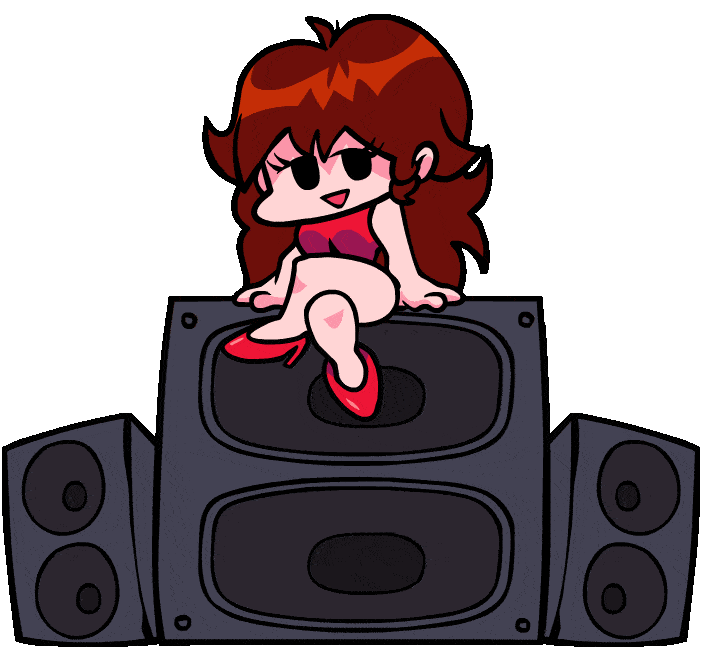 fnf girlfriend sitting on speakers doodle
