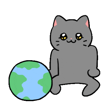 funny cat destroys the earth doodle