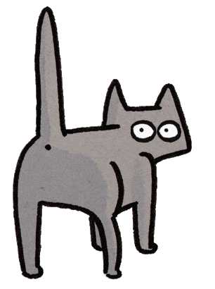 funny cat wagging its tail doodle